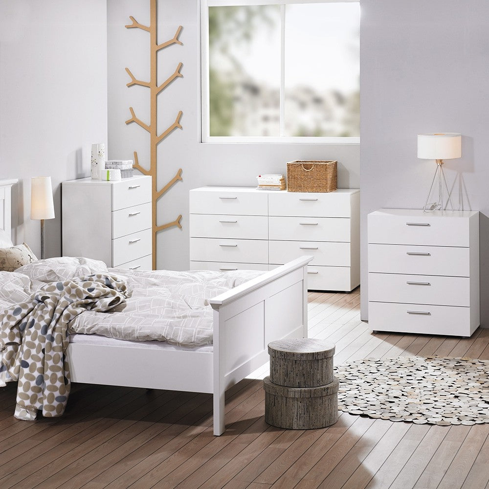 Rotterdam 5 Drawers White Chest of Drawer - FurniComp