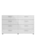 Rotterdam 8 Drawers (4+4) Oak with White High Gloss Wide Chest of Drawer - FurniComp