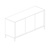 Santino 3 Door White Gloss Sideboard with Metal Legs - FurniComp