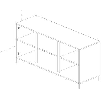 Santino 3 Door White Gloss Sideboard with Metal Legs - FurniComp