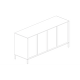 Santino 4 Door White Gloss Sideboard with Metal Legs - FurniComp