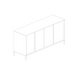 Santino 4 Door White Gloss Sideboard with Metal Legs - FurniComp