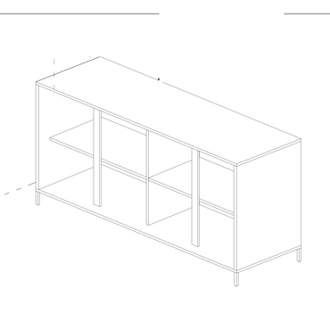 Santino 4 Door White Gloss Sideboard with Metal Legs - FurniComp