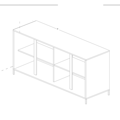 Santino 4 Door White Gloss Sideboard with Metal Legs - FurniComp