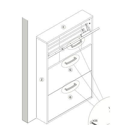 Capri 3 Drawer Sonoma Oak Compact Shoe Storage Cabinet - FurniComp