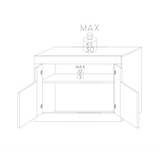 Siena 2 Door White Gloss and Concrete Grey Sideboard - FurniComp