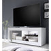 Selene 1 Door White Gloss and Concrete Grey TV Unit - FurniComp