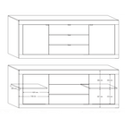 Selene 2 Door 3 Drawer Matt Black and Oak Sideboard - FurniComp