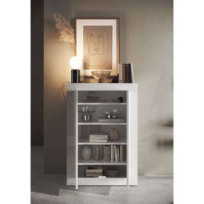 Selene 2 Door Large White Gloss Shoe Storage Cabinet - FurniComp