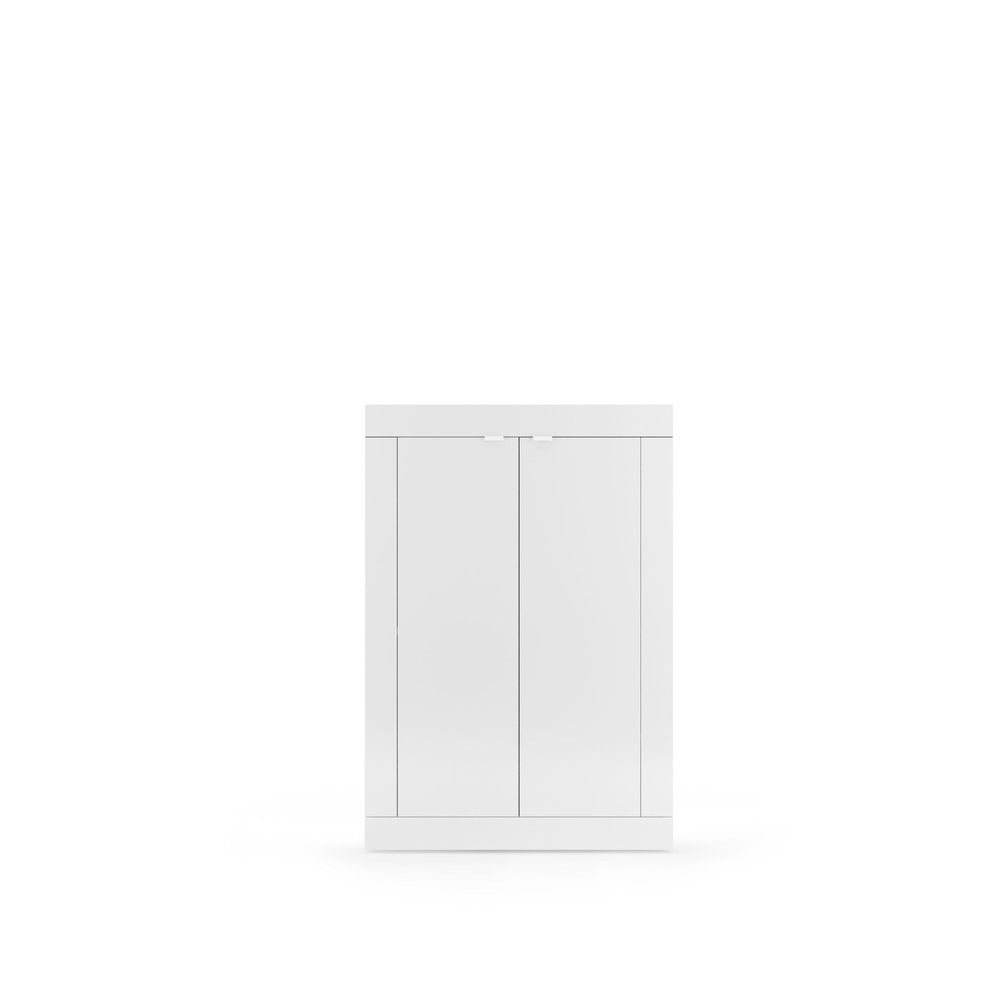 Selene 2 Door Large White Gloss Shoe Storage Cabinet - FurniComp