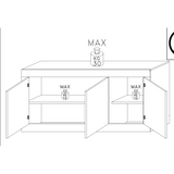 Selene 3 Door Matt Black and Oak Sideboard - FurniComp