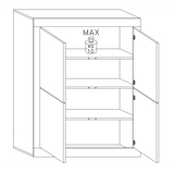 Selene Large 4 Door Matt Black & Oak Glass Display Cabinet - FurniComp