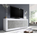 Selene Large 2 Door 2 Drawer White Gloss and Concrete Grey TV Unit - FurniComp