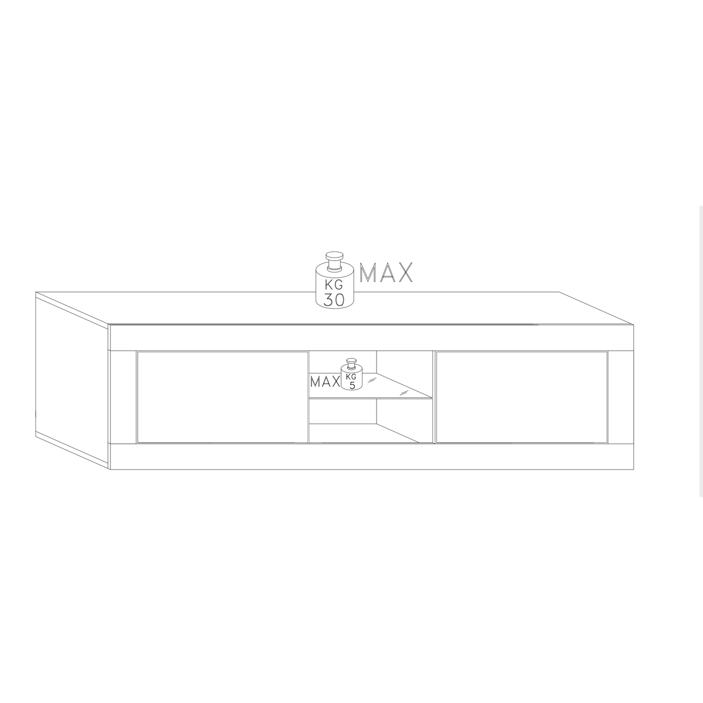 Selene Large 2 Door White Gloss TV Unit - FurniComp