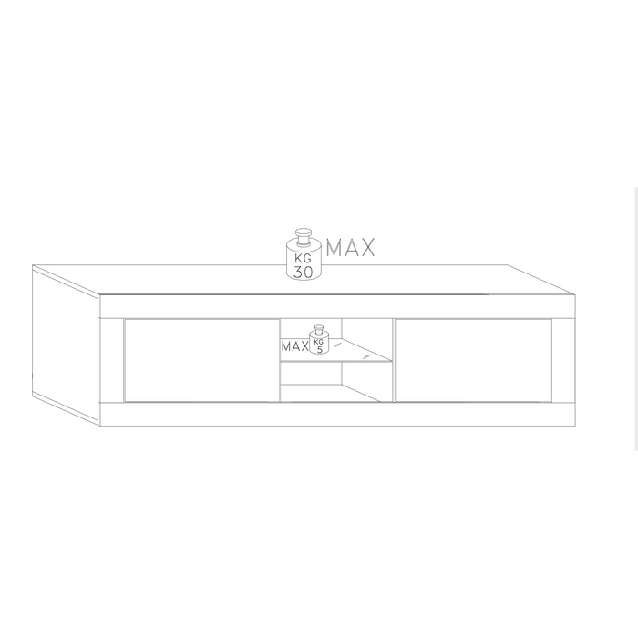 Selene Large 2 Door White Gloss TV Unit - FurniComp