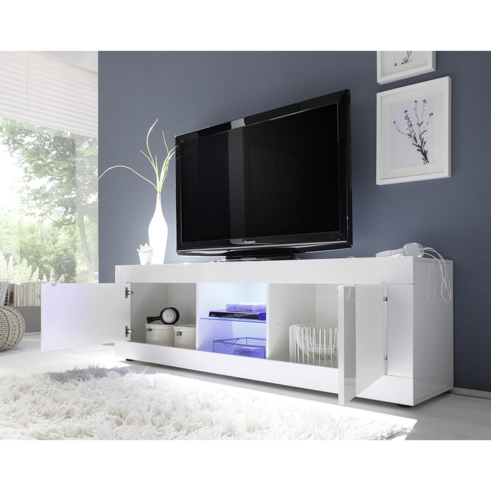 Selene Large 2 Door White Gloss TV Unit - FurniComp