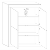 Selene Large 4 Door White Gloss and Grey Tall Sideboard/Highboard - FurniComp
