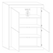 Selene Large 4 Door White Gloss and Grey Tall Sideboard/Highboard - FurniComp