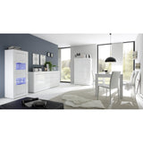 Selene 2 Door 3 Drawer White Gloss Sideboard - FurniComp