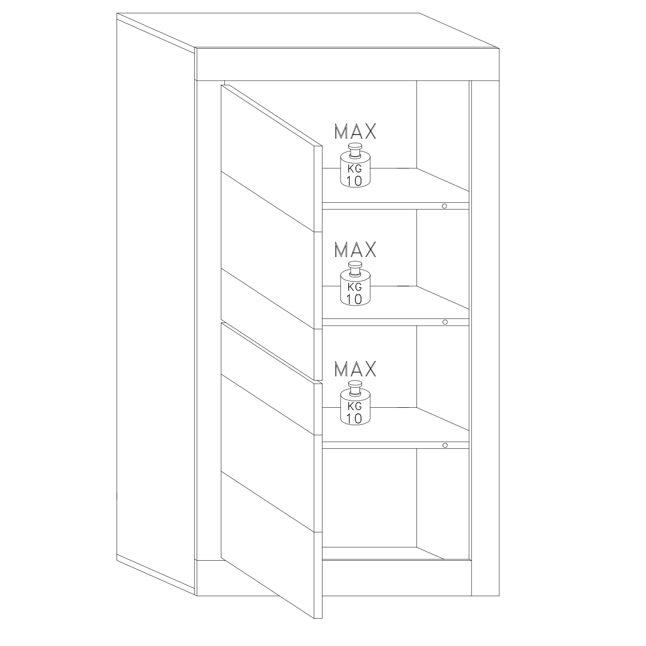 Selene Tall 2 Door White Gloss Glass Display Cabinet - FurniComp