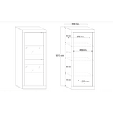 Selene Tall 2 Door White Gloss Glass Display Cabinet - FurniComp