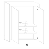 Selene White Oak Pine Tall Narrow Shallow Depth Hallway Wardrobe - FurniComp