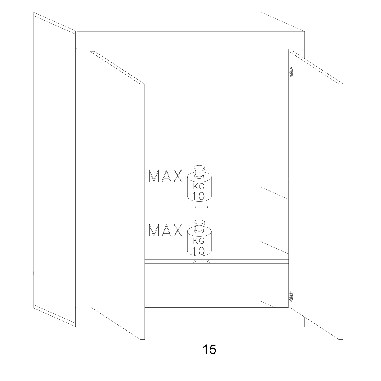 Selene White Gloss Tall Narrow Shallow Depth Hallway Wardrobe - FurniComp