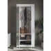 Selene White Gloss Tall Narrow Shallow Depth Hallway Wardrobe - FurniComp