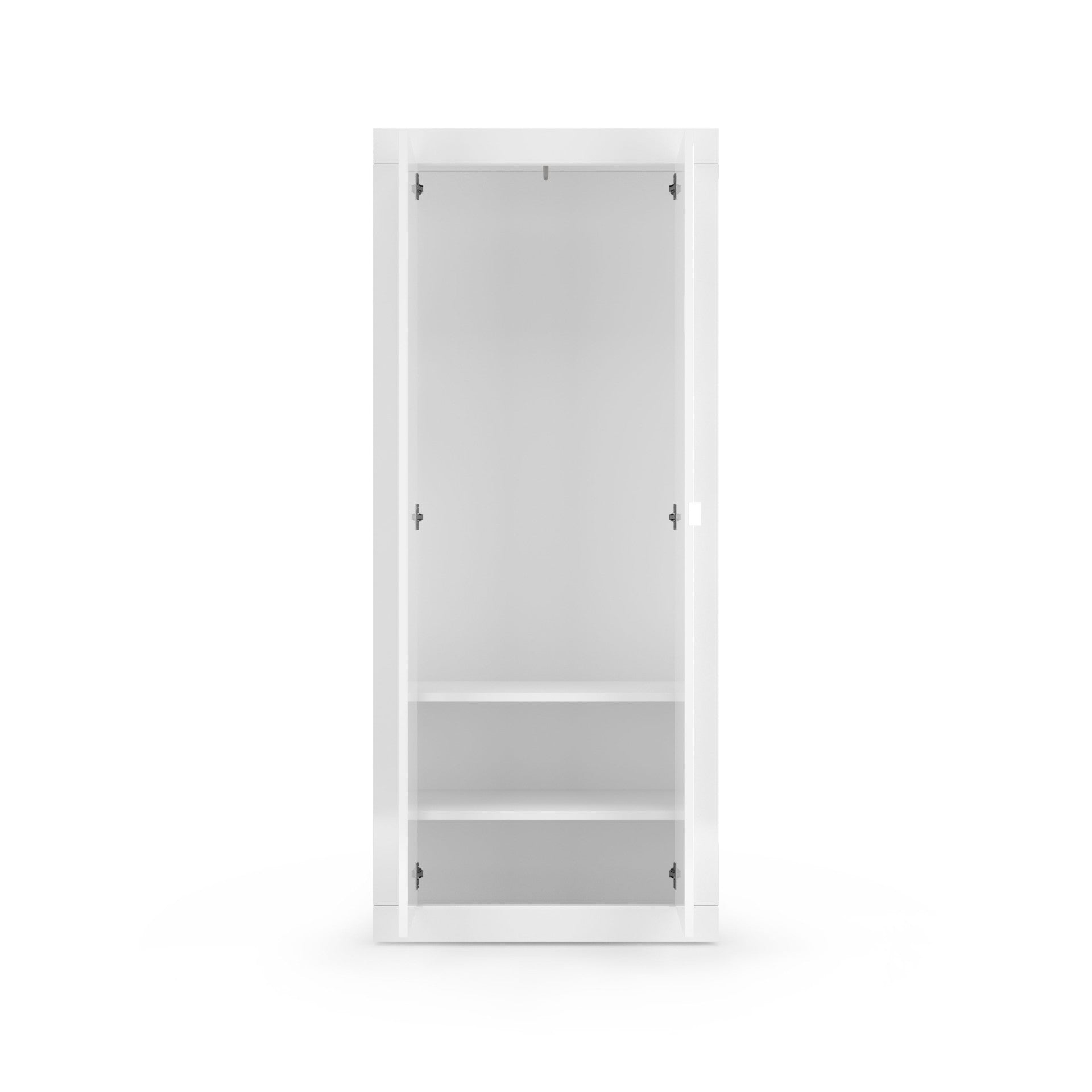 Selene White Gloss Tall Narrow Shallow Depth Hallway Wardrobe - FurniComp