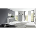 Selene 4 Door White Gloss and Concrete Grey Sideboard - FurniComp