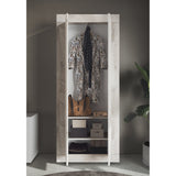 Selene White Oak Pine Tall Narrow Shallow Depth Hallway Wardrobe - FurniComp