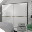 Shine High White Gloss Sliding Door Wardrobe - FurniComp