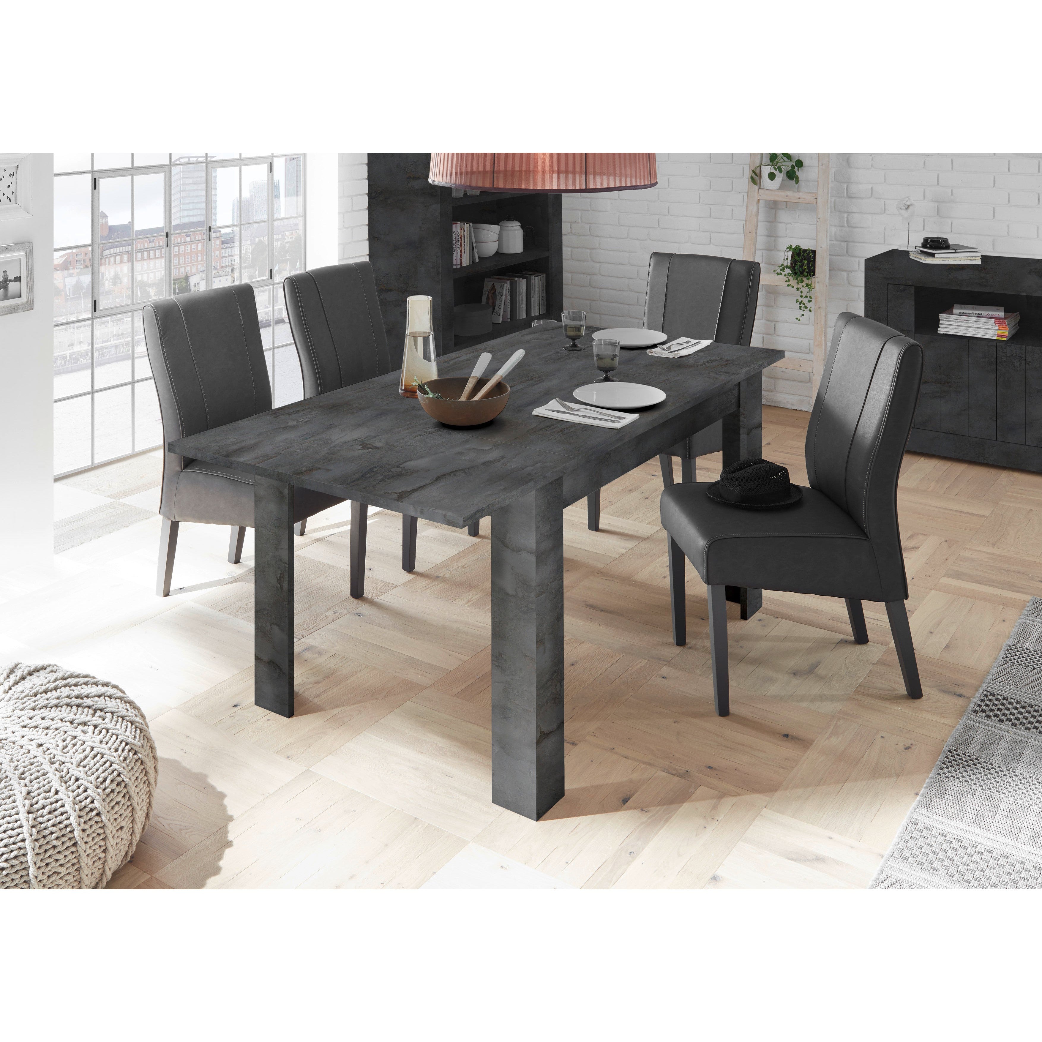 Siena 137cm Anthracite/Oxide Extending Dining Table - FurniComp