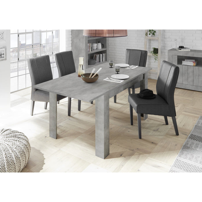 Siena 137cm Concrete Grey Extending Dining Table - FurniComp