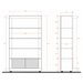 Siena 2 Door 4 Shelf Concrete Grey and Anthracite Bookcase - FurniComp