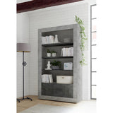 Siena 2 Door 4 Shelf Concrete Grey and Anthracite Bookcase - FurniComp