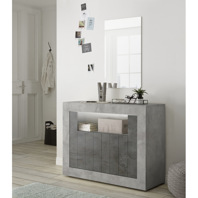 Siena 2 Door Concrete Grey and Anthracite Sideboard - FurniComp