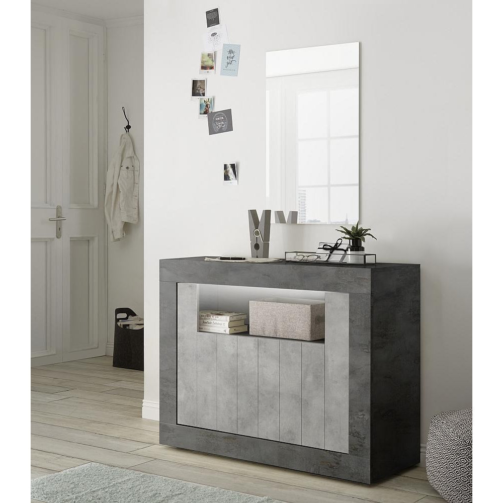 Siena 2 Door Anthracite and Concrete Grey Sideboard - FurniComp