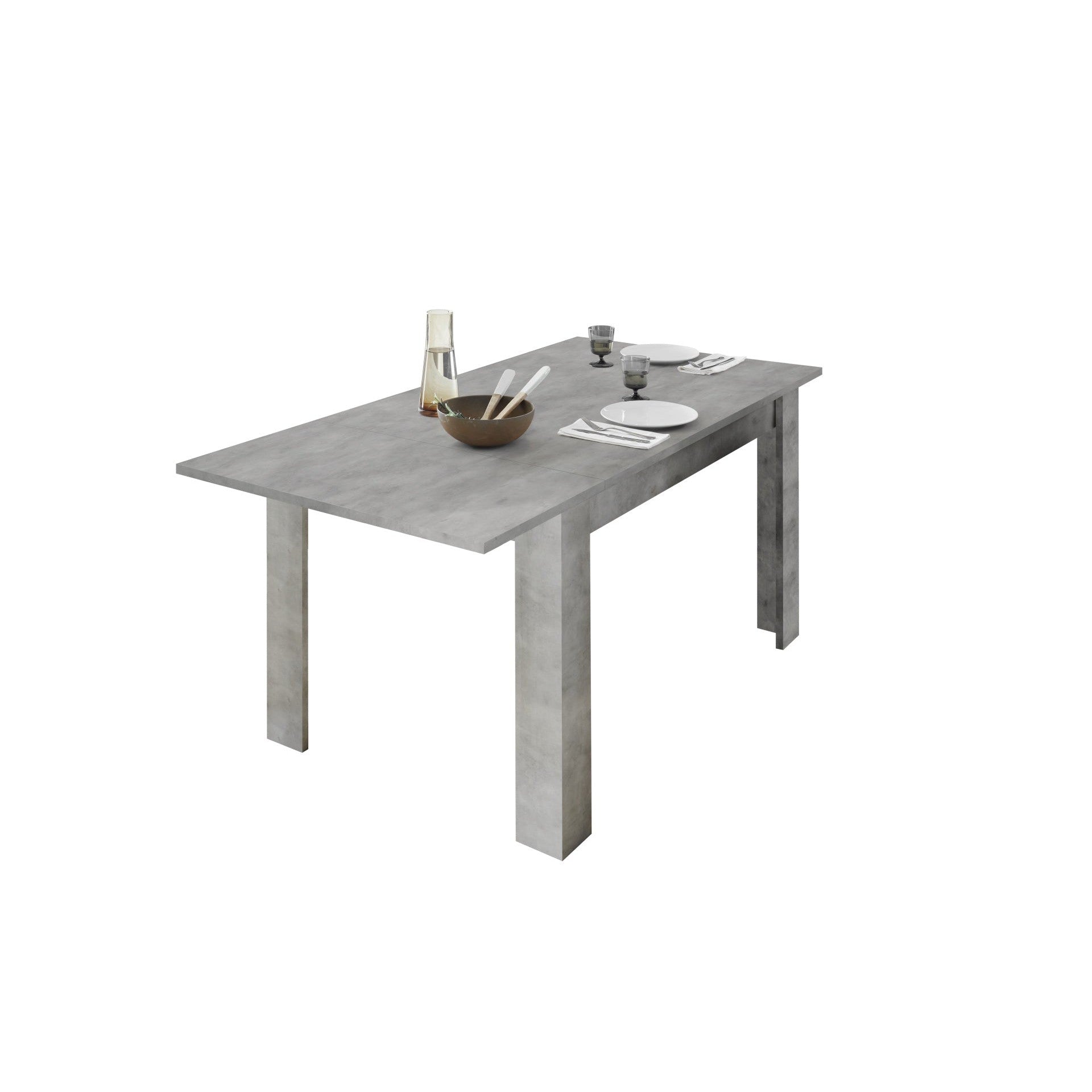 Siena 137cm Concrete Grey Extending Dining Table - FurniComp