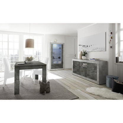 Siena 3 Door Concrete Grey and Anthracite Sideboard - FurniComp