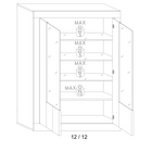 Siena 2 Door Anthracite and Concrete Grey Glass Display Cabinet - FurniComp