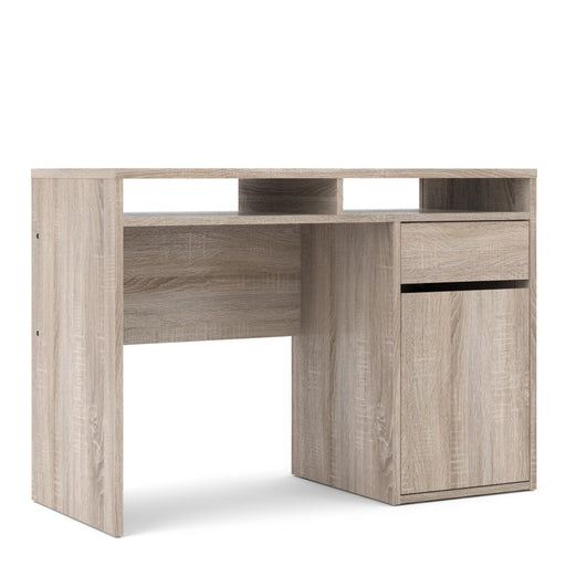 Simplicity 1 Door 1 Drawer Truffle Oak Desk - FurniComp
