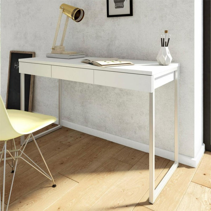 Simplicity 3 Drawer White Desk - FurniComp