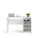 Simplicity 3 Drawer White and Concrete Grey Desk - FurniComp