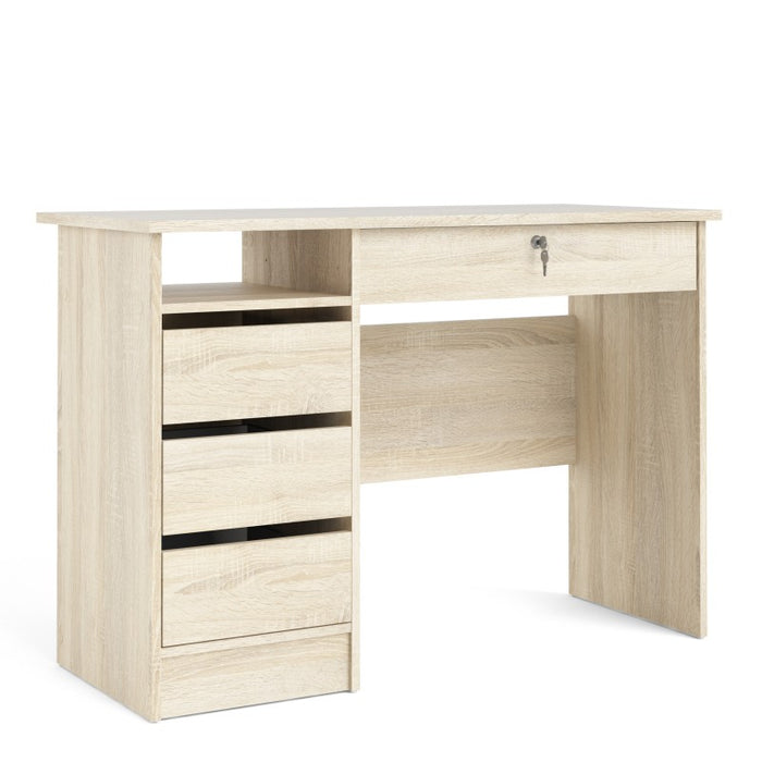 Simplicity 3+1 Drawer Oak Desk - FurniComp