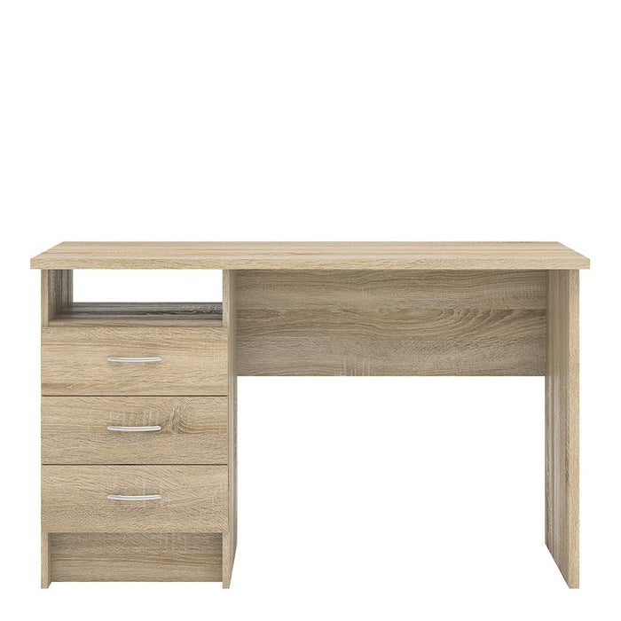 Simplicity 3 Drawer Oak Home Office Desk - FurniComp