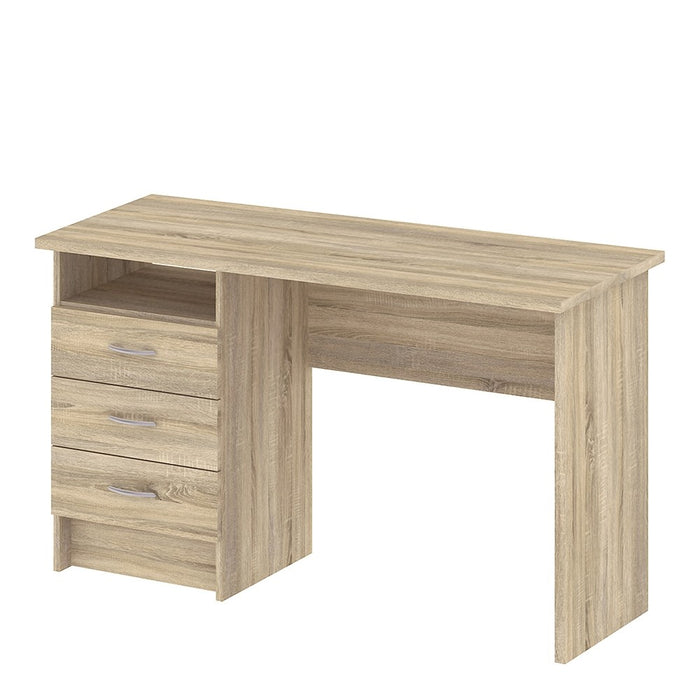 Simplicity 3 Drawer Oak Home Office Desk - FurniComp