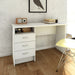 Simplicity 3 Drawer White Home Office Desk - FurniComp