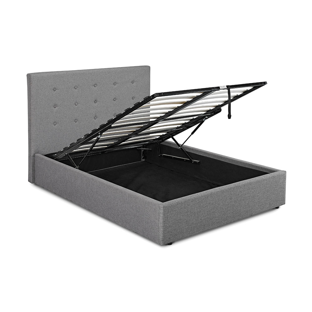 Skylar Grey Fabric Standard/Ottoman Lift Up Storage Bed - FurniComp