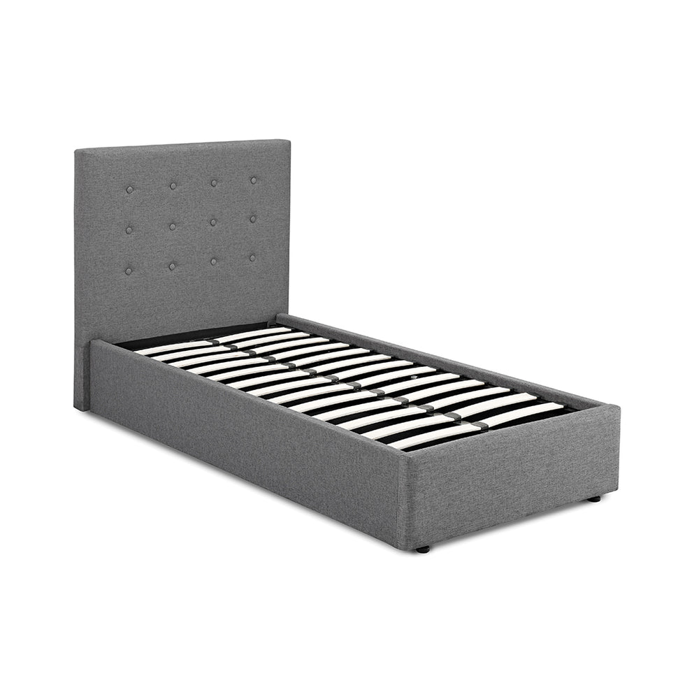 Skylar Grey Fabric Standard/Ottoman Lift Up Storage Bed - FurniComp